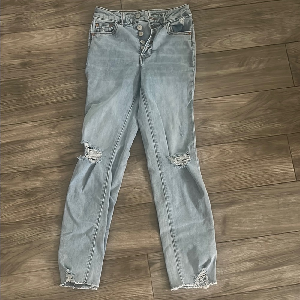 Light Blue hippie denim slim straight W24/0 Women Jeans